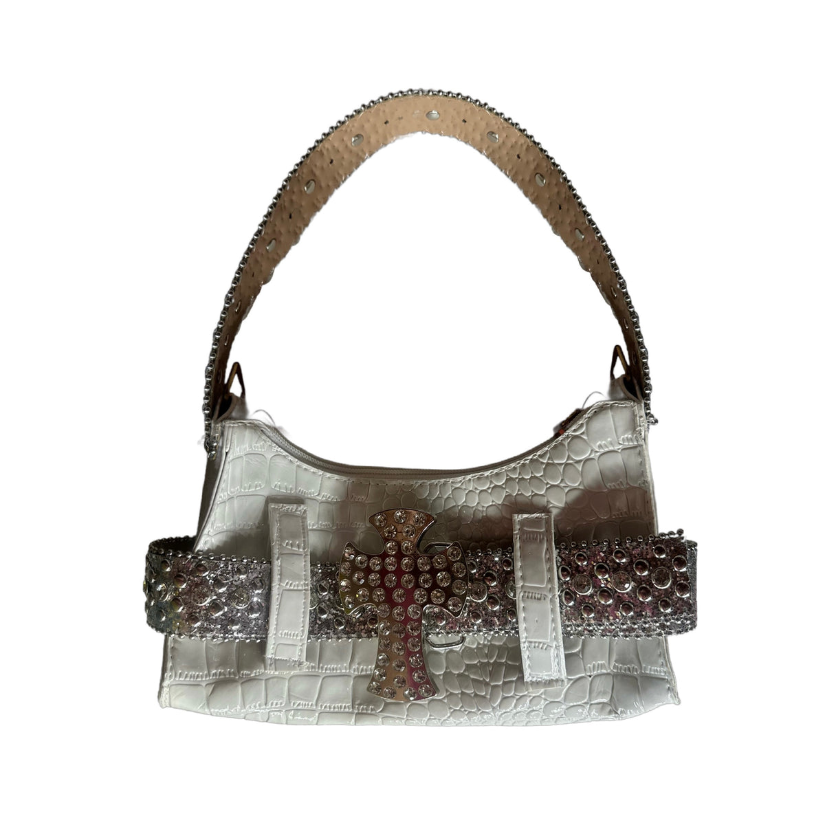 white cross belt bag